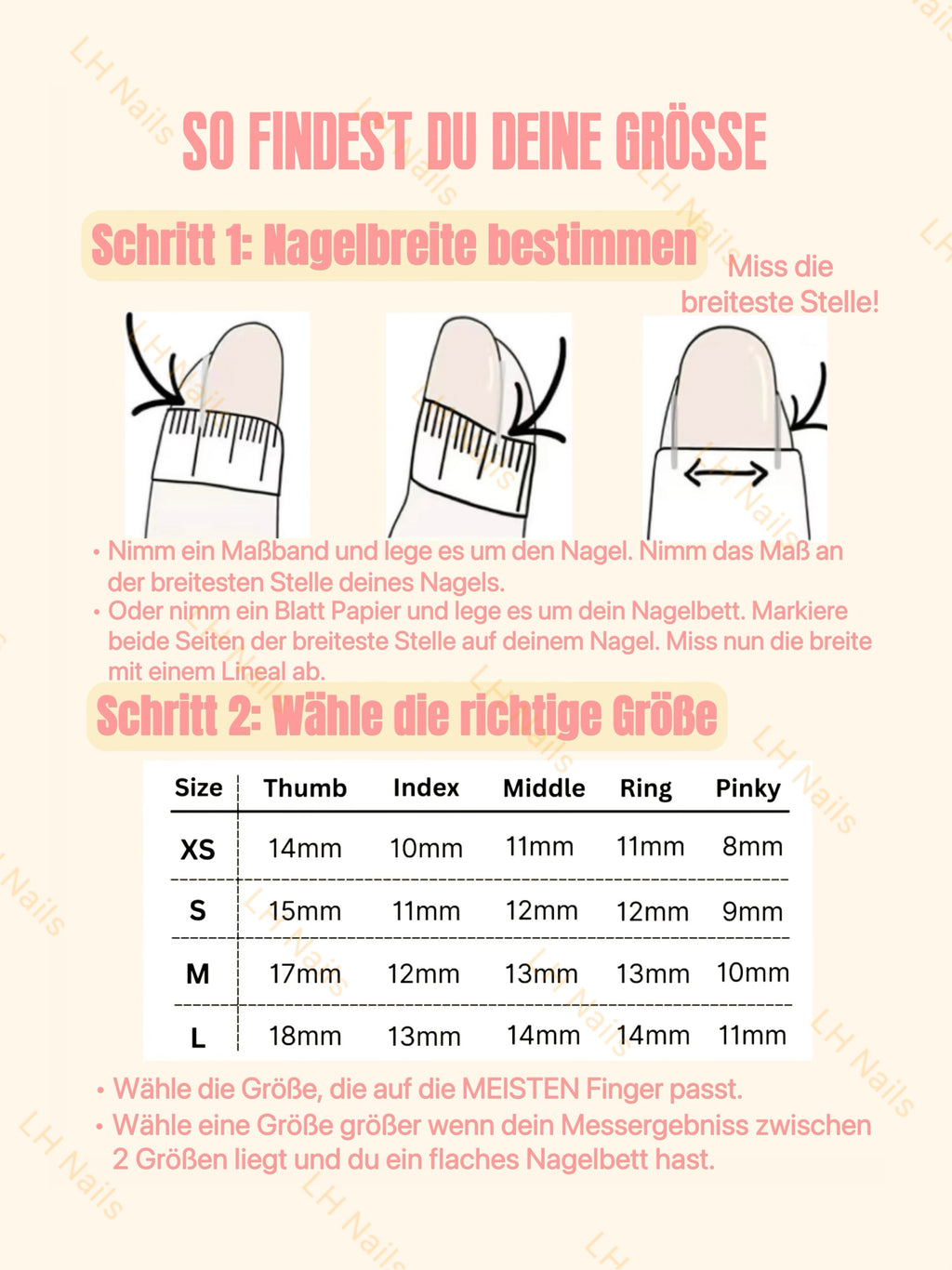 So finden Sie Ihre Nagelgröße