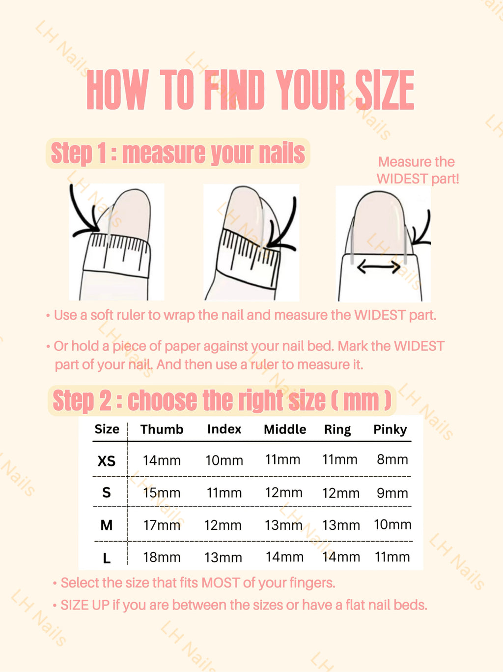 So finden Sie Ihre Nagelgröße