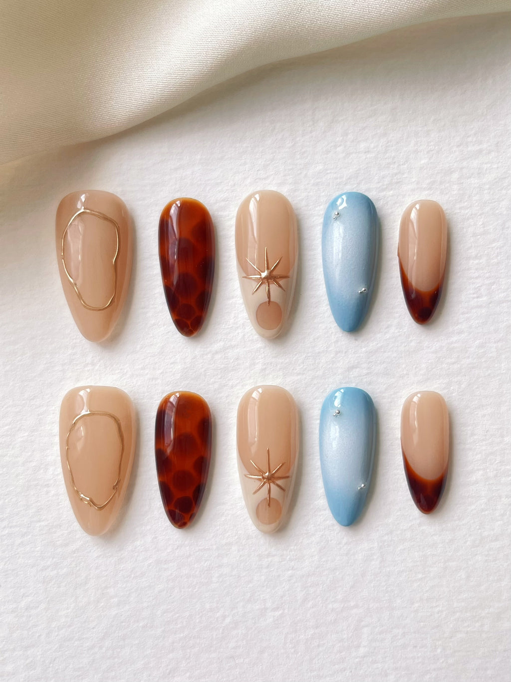 Herbstliche braune Press On Nails