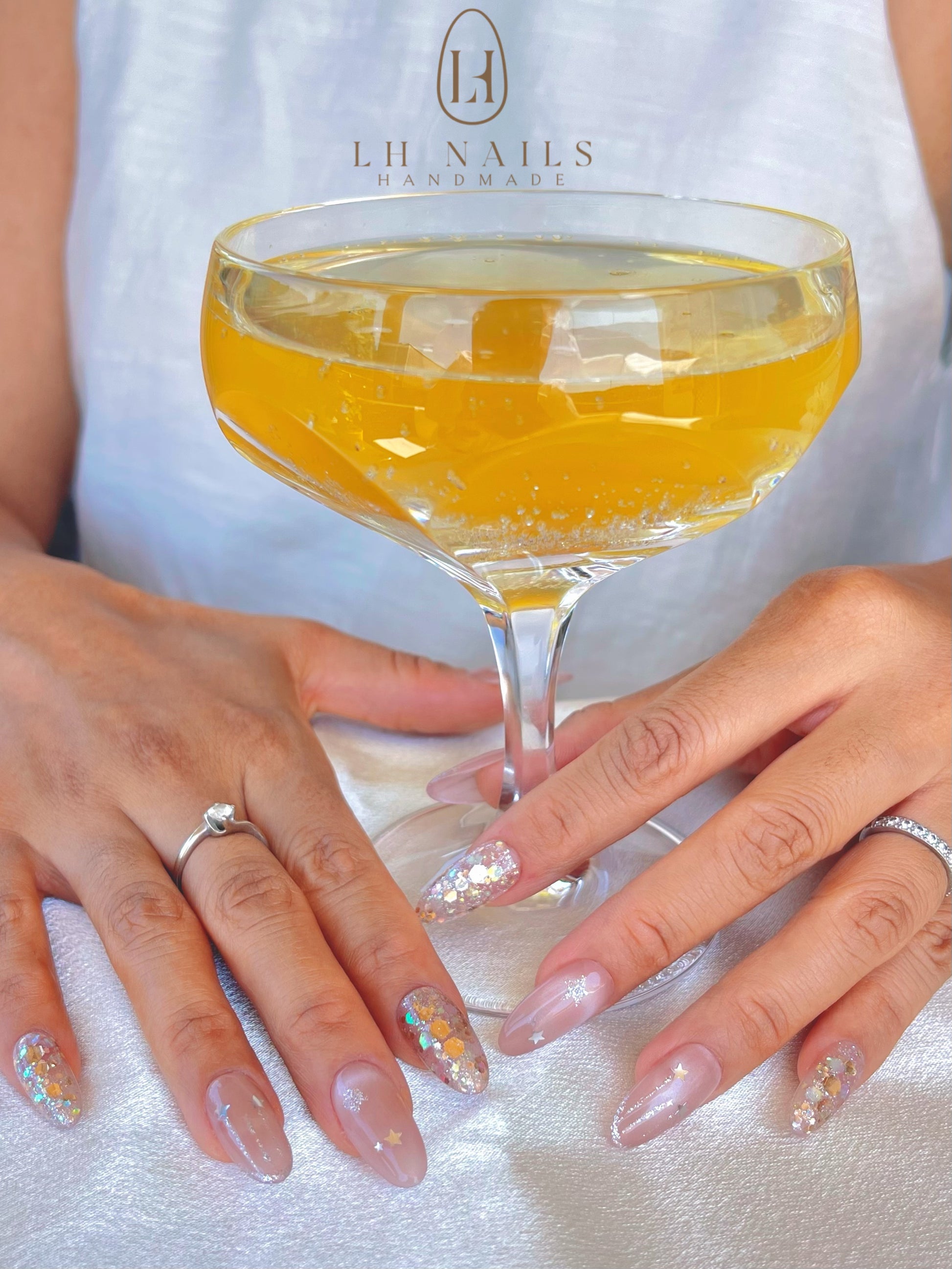 Runde Glitzer-Glitter Press on Nägel