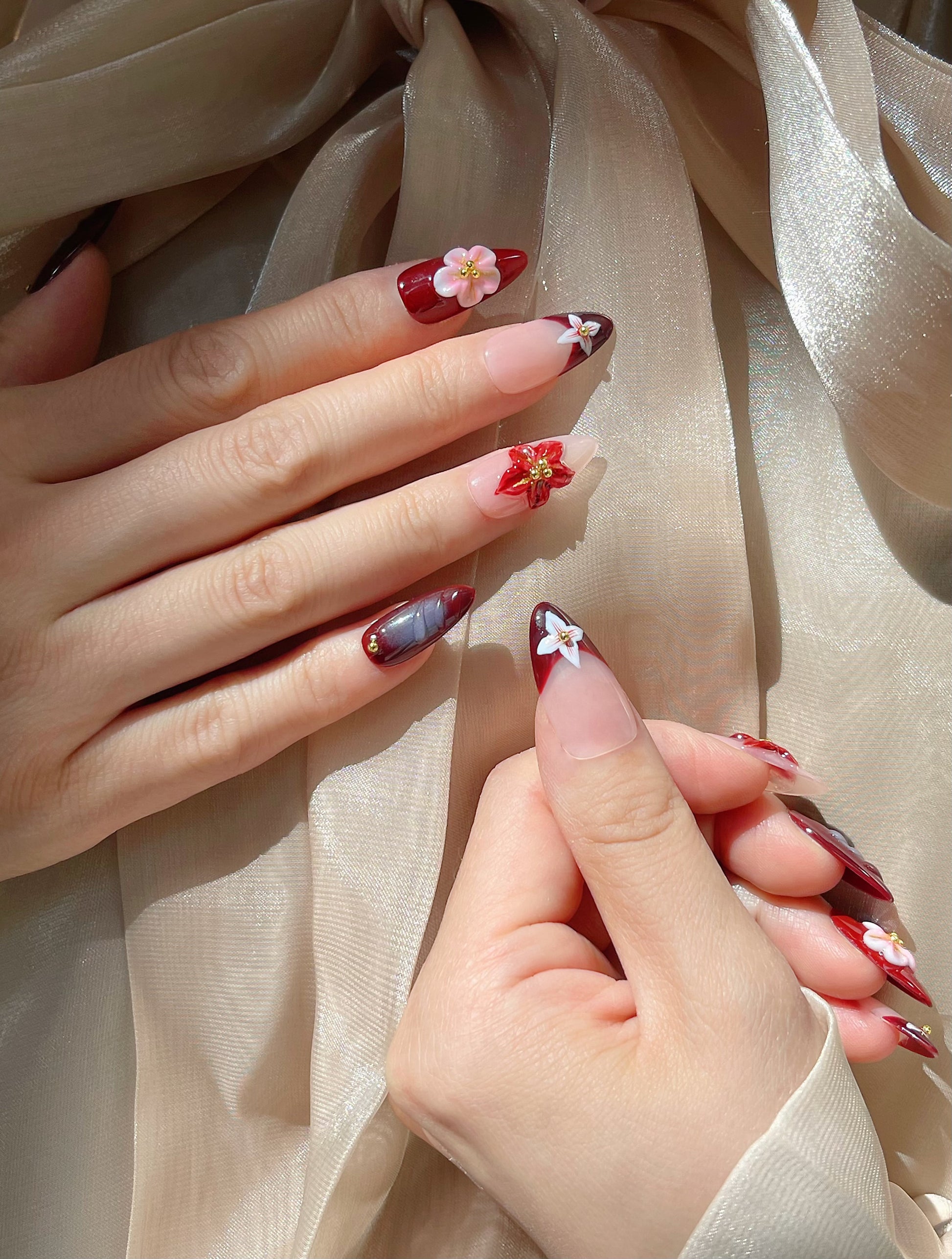 Retro Red 3D Nageldesign