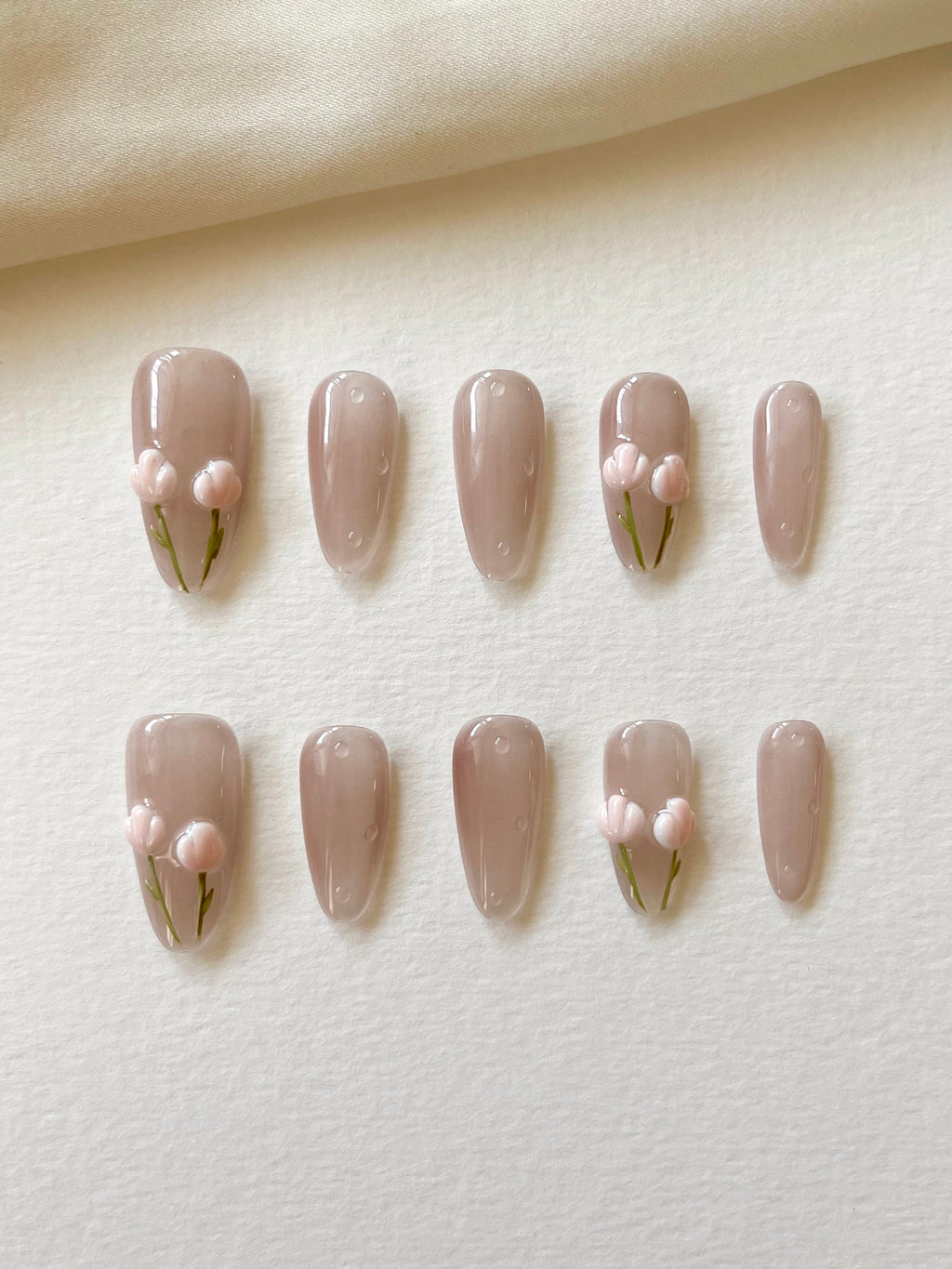 3D-Blumen-designs Press On Nails