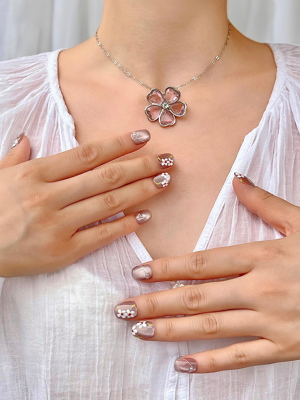 Rosa Kirschblüten Press Ons